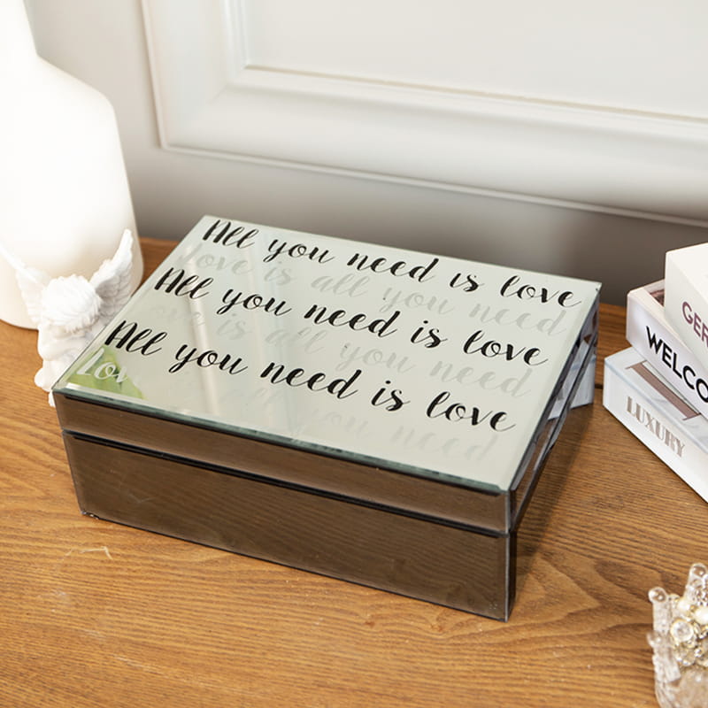 Penyimpanan Rumah Borong Kotak Barang Kemas Bercermin Emas Coklat