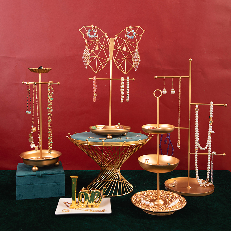 Rak simpanan kraf logam yang indah hiasan rumah hadiah barang kemas paparan berdiri